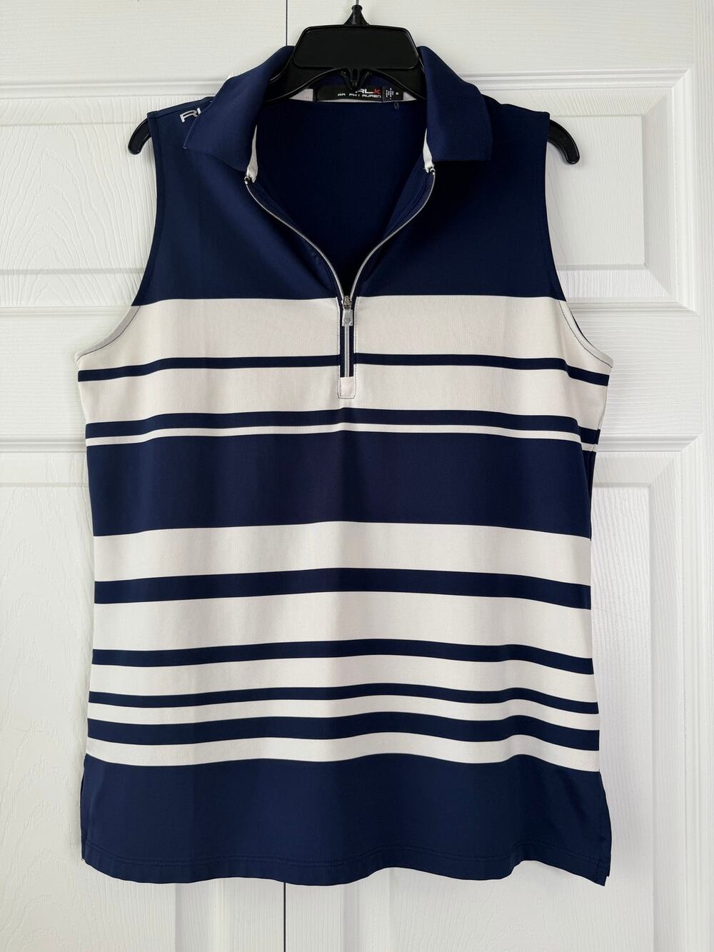 RLX Ralph Lauren Women's Quarter-Zip Sleeveless Golf Polo Shirt Size M